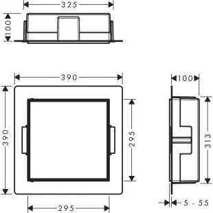 Настенная ниша Hansgrohe XtraStoris Rock с дверцей 30x30x10 см Matt White 56085700