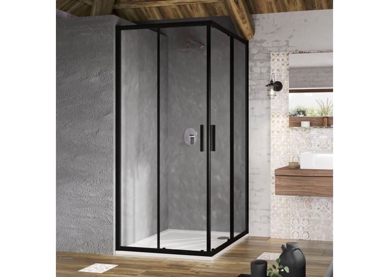  Душова кабіна квадртана  Ravak Blix BLSRV2-90 Чорний TRANSPARENT X1LM70300Z1