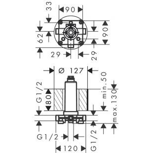 Прихована частина верхнього душу Hansgrohe Rainmaker Select 24010180