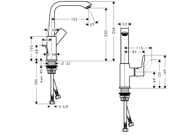 Змішувач для раковини Hansgrohe Metris, 31087000