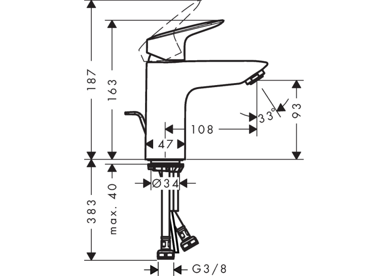 Смеситель для раковины Hansgrohe Logis, 71102000