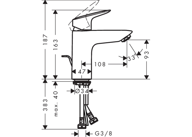 Змішувач для раковини Hansgrohe Logis, 71102000