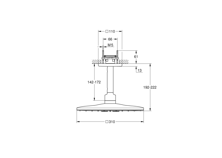 Верхній душ Grohe Rainshower 310 SmartActive Cube 26481000
