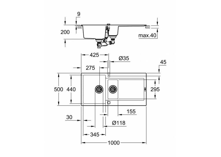 Кухонная мойка Grohe Sink K500 31646AT0