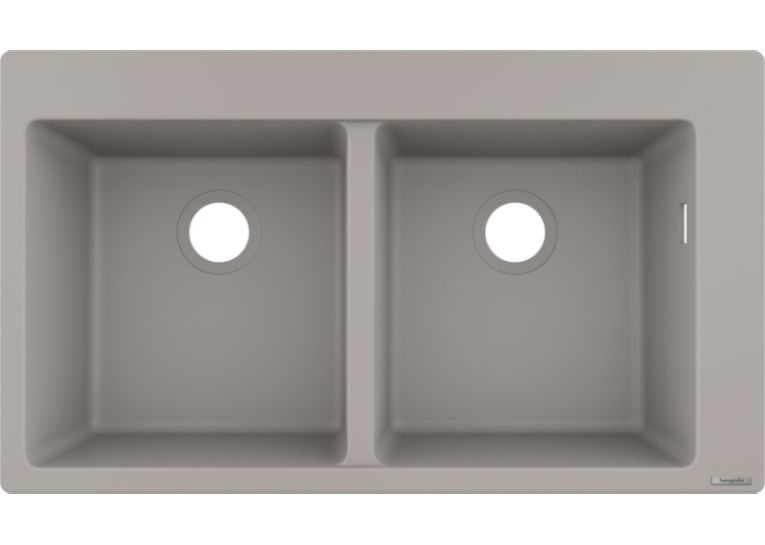 Кухонна мийка Hansgrohe S510-F770 770х510 дві чаші 370/370 Concretegrey 43316380
