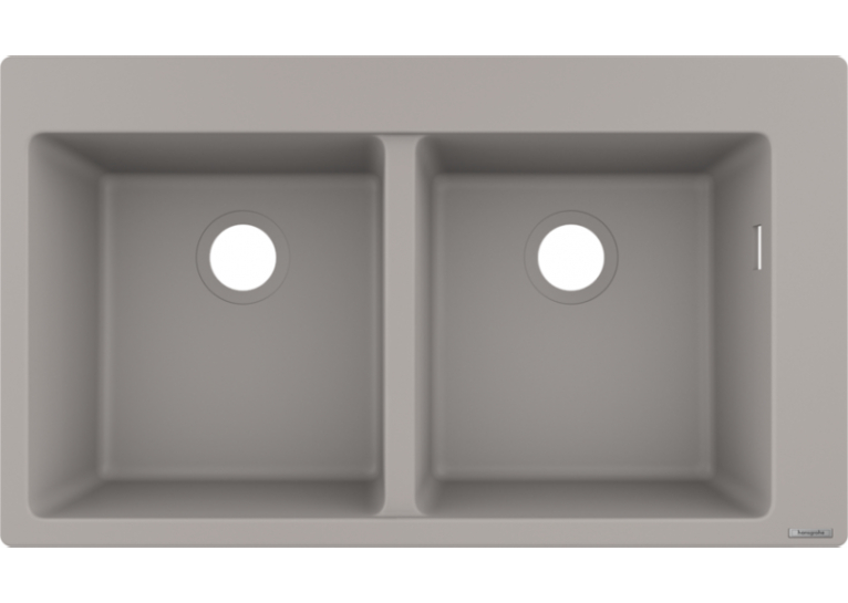 Кухонна мийка Hansgrohe S510-F770 770х510 дві чаші 370/370 Concretegrey 43316380