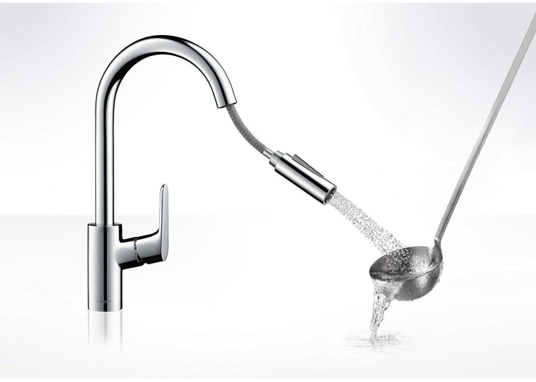 Кухонний змішувач Hansgrohe Focus із висувним душем Sbox 73880000