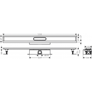 Монтажный комплект для каналов ø50 Hansgrohe uBox universal 1200 мм 56027180