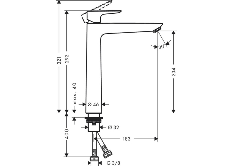 Змішувач для раковини Hansgrohe Talis E 240 Matt White 71717700