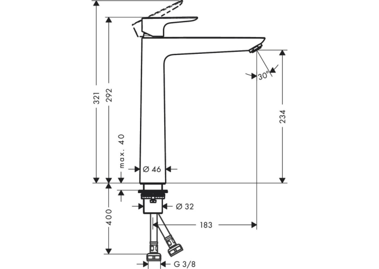Смеситель для раковины Hansgrohe Talis E 240 Matt White 71717700