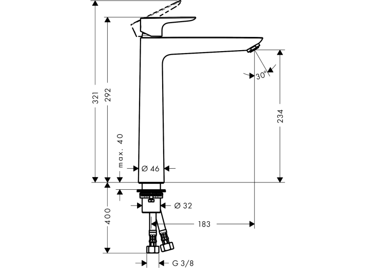 Змішувач для раковини Hansgrohe Talis E 240 71717000