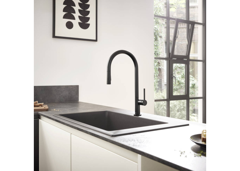 Змішувач Hansgrohe Talis M54 для кухонного миття з висувним душем Matt Black 72802670