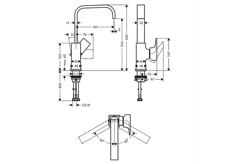 Змішувач для раковини Hansgrohe Metropol, 32511000