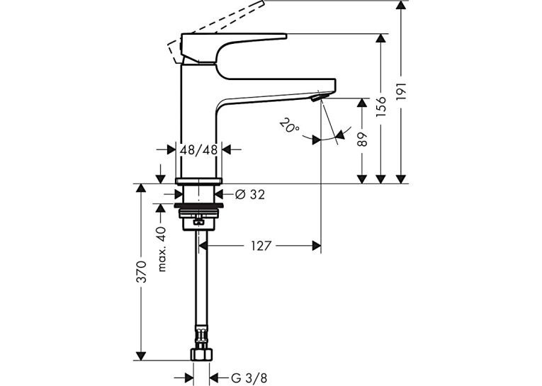 Смеситель для раковины Hansgrohe Metropol Cold Water 32501000