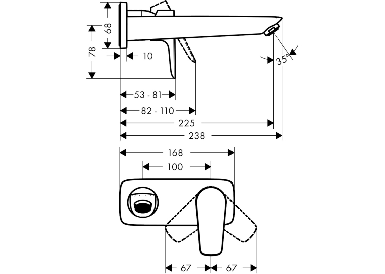 Змішувач для раковини Hansgrohe Talis E настінний Matt White 71734700