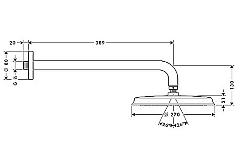 Верхний душ Hansgrohe Raindance Classic AIR 240 27424000