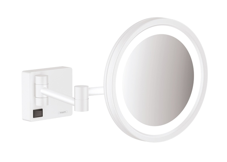 Дзеркало косметичне Hansgrohe AddStoris 41790700 з підсвічуванням LED білий матовий