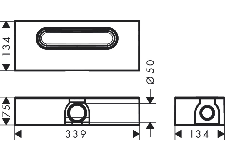 Прихована частина для каналів Hansgrohe uBox universal ø50 01001180