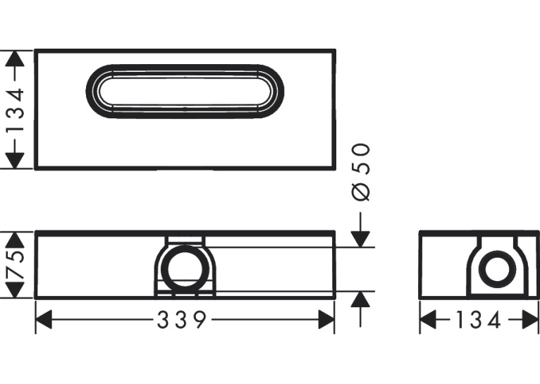 Прихована частина для каналів Hansgrohe uBox universal ø50 01001180