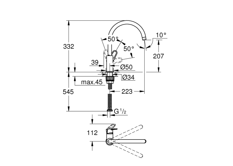 Змішувач для миття GROHE BauFlow 31230001
