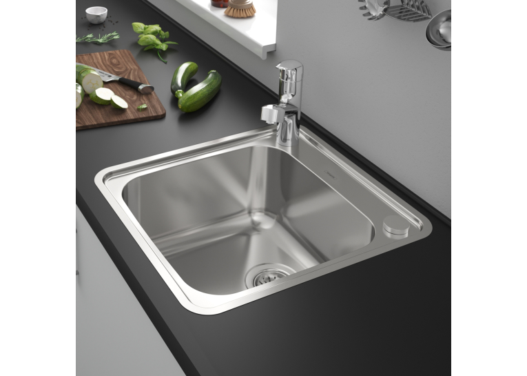 Кухонная мойка Hansgrohe S412-F400 на столешницу 480х520 с сифоном automatic 43335800