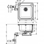 Кухонна мийка Hansgrohe S412-F400 на стільницю 480х520 із сифоном automatic 43335800