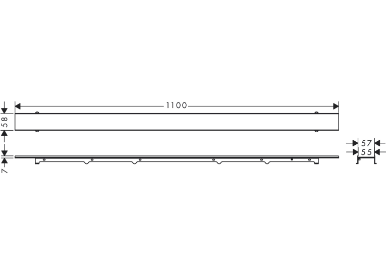 Верхня частина Hansgrohe "RainDrain Rock" під плитку для каналу 1000 мм. 56033000