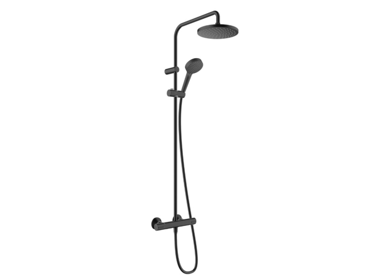 Душевая система с термостатом Hansgrohe Vernis Blend EcoSmart 26089670 черный матовый