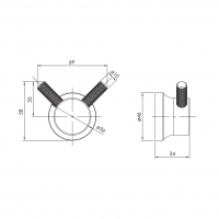 Крючок Imprese BRENTA, хром ZMK071901210