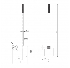 Щітка для унітазу Imprese BRENTA, нікель ZMK081906260