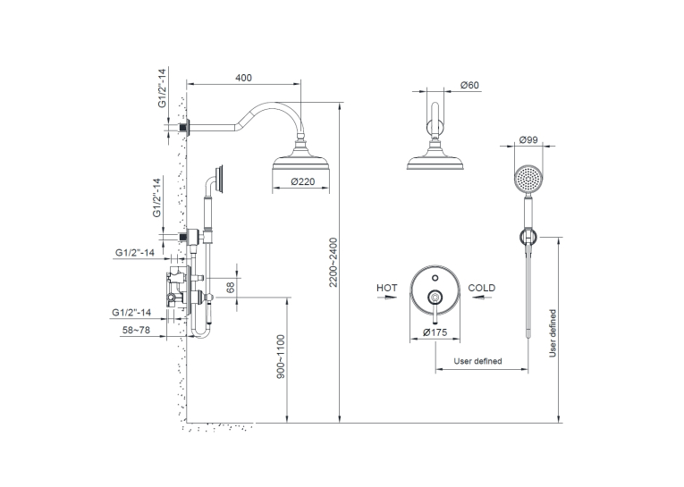 Комплект скрытого монтажа для душа IMPRESE HYDRANT, ZMK031806110