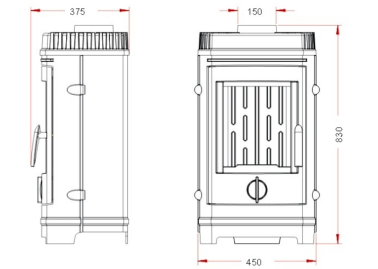 Чавунна піч CHATEL антрацит 6137-44