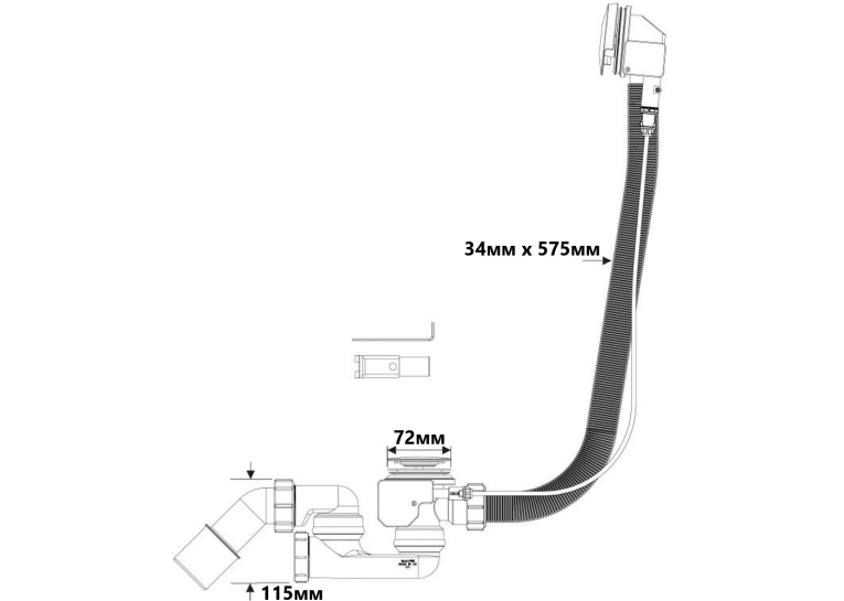 Сифон для ванни автомат 40/50 HC31PB-CP Push Button