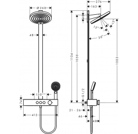 Душевая система Hansgrohe Pulsify Showerpipe 260 2jet 400 Matt White (24240700)