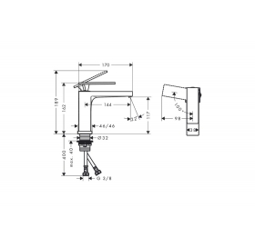 Смеситель для умывальника Hansgrohe Tecturis E 110 CoolStart  без донного клапана, Brushed Bronze (73012140)