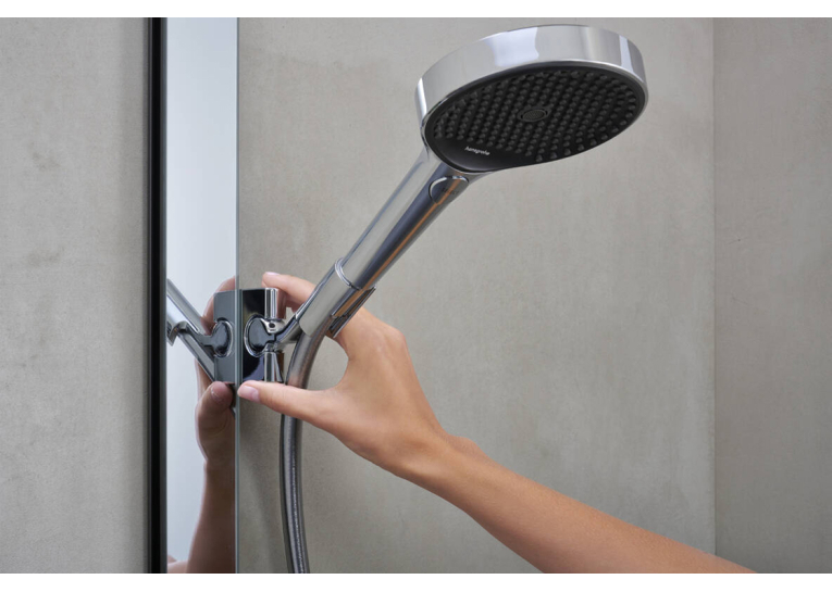 Душова система Hansgrohe Rainfinity Showerpipe 250 1jet EcoSmart з термостатом ShowerTablet 350, Chrome 28742000
