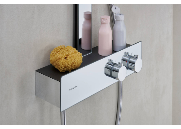 Душова система Hansgrohe Rainfinity Showerpipe 250 1jet EcoSmart з термостатом ShowerTablet 350, Chrome 28742000
