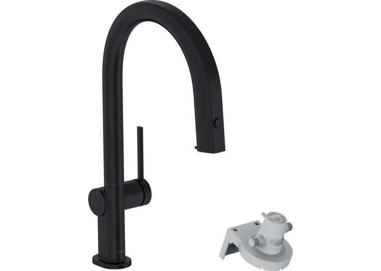Змішувач кухонний Hansgrohe Aqittura M91 FilterSystem 210 1jet pull-out Sbox кухонний (76826670) Matt Black