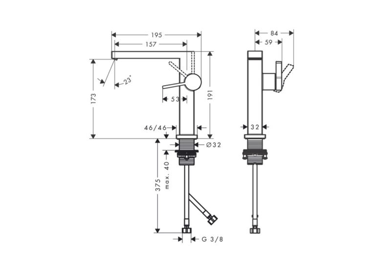Смеситель Hansgrohe Tecturis E 150 Fine CoolStart для умывальника, Matt White (73040700)