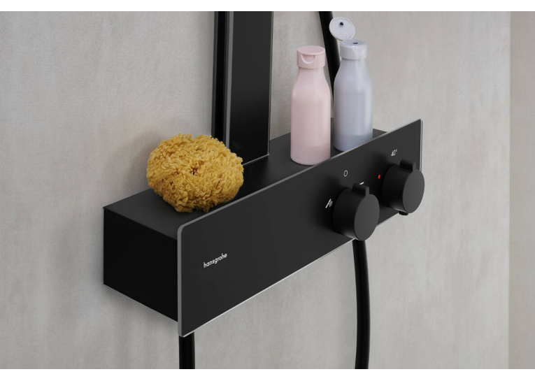 Душова система Hansgrohe Rainfinity Showerpipe 250 1jet EcoSmart з термостатом ShowerTablet 350, Matt Black 28742670