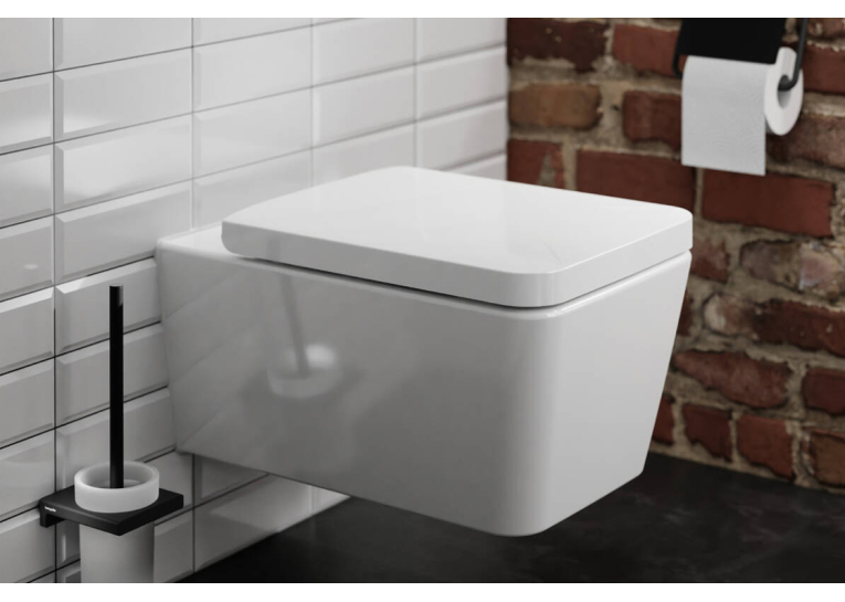 Унитаз подвесной HANSGROHE EluPura Q 60194450 Rimless с сиденьем Soft Close 60150450 дюропласт