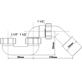 Сифон для поддона McALPINE без слива 11/2х40/50 мм HC250F