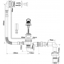 Сифон до ванны "клик-клак" хром BRASSTRAP-50-CB 11/2х40/50 мм + колено