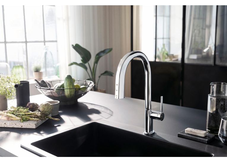 Змішувач кухонний Hansgrohe Aqittura M91 SodaSystem 210 1jet pull-out Sbox кухонний сет (76806000) Chrome