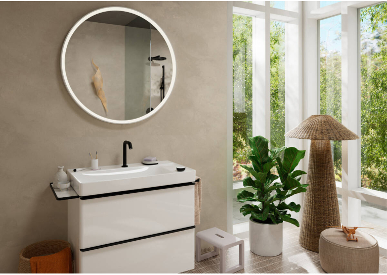 Змішувач Hansgrohe Tecturis S 150 CoolStart на 2 отвори для умивальника, Matt Black (73353670)