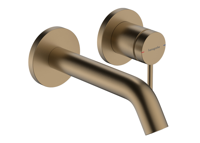 Змішувач Hansgrohe Tecturis S 165 для умивальника зі стіни, Brushed Bronze (73350140)