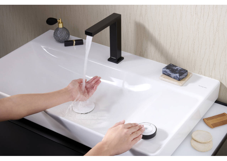 Змішувач Hansgrohe Tecturis E 150 CoolStart на 2 отвори для умивальника, Matt Black (73053670)