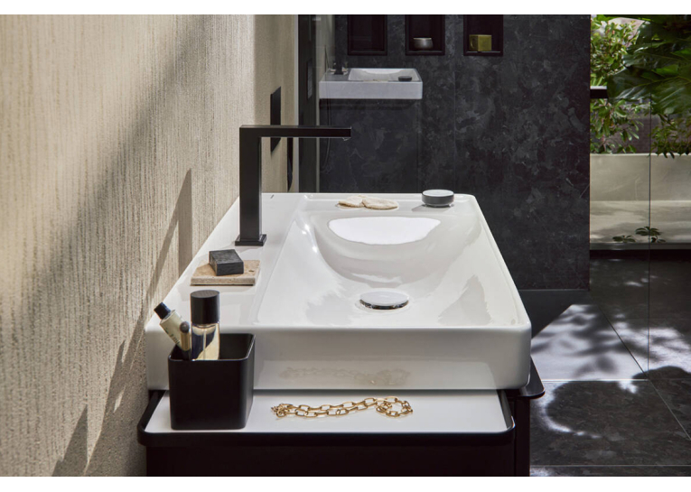 Змішувач Hansgrohe Tecturis E 150 CoolStart на 2 отвори для умивальника, Matt Black (73053670)