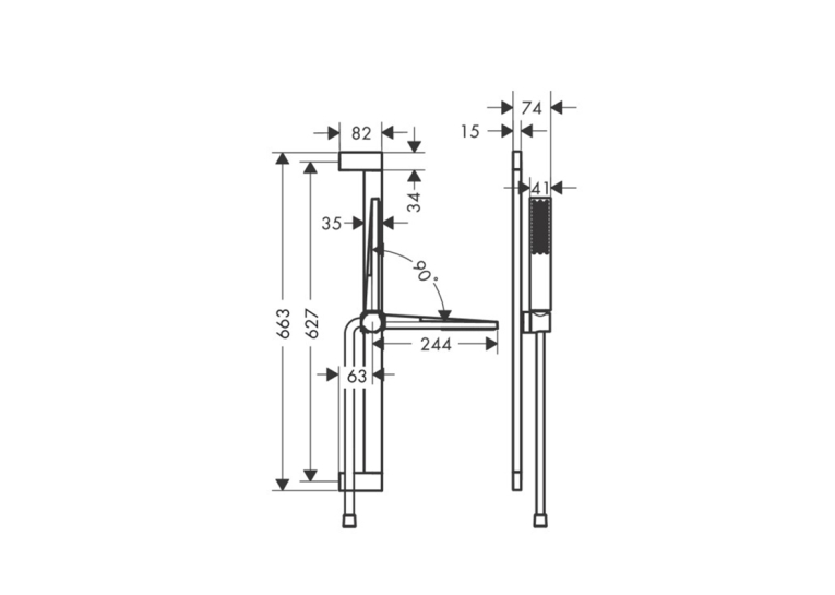 Душовий набір Hansgrohe Pulsify E 100 1jet EcoSmart+ 65 см, Chrome (24371000)