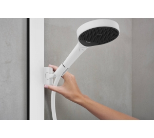 Душевая система Hansgrohe Rainfinity Showerpipe 250 1jet EcoSmart с термостатом ShowerTablet 350, Matt White 28742700
